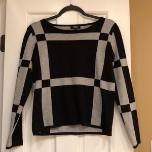 Black and grey geometric sweater